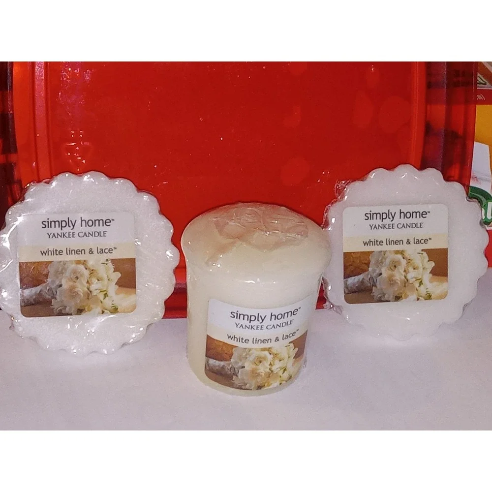 Simply Home Yankee Candle White Linen & Lace Tarts & Votives Wax Melt Retired